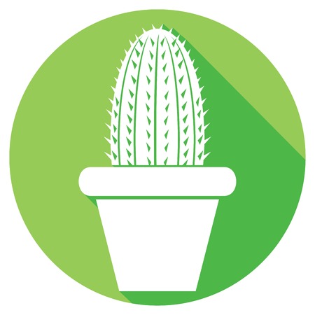 cactus in a pot flat iconのイラスト素材