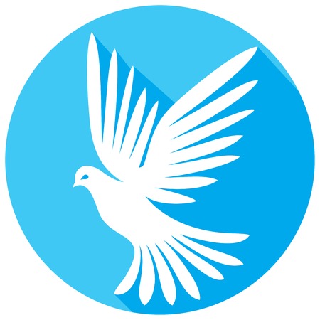 white dove flat iconのイラスト素材
