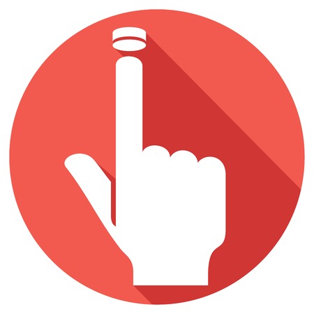 hand pressing alarm button flat iconのイラスト素材
