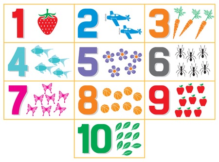 learning numbers for kids (counting game for kindergarten kids)のイラスト素材