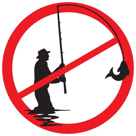 fishing prohibited signのイラスト素材