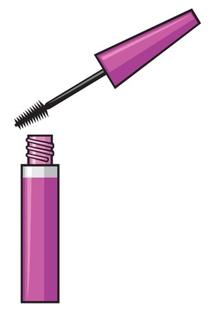 mascara tube and brush vector illustrationのイラスト素材