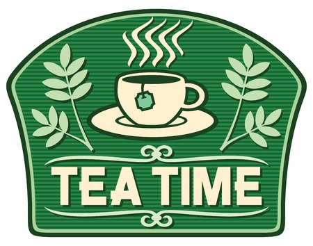 tea time labelのイラスト素材