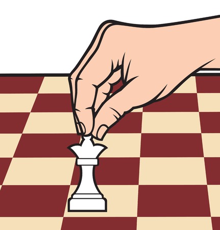 hand holding chess figureのイラスト素材