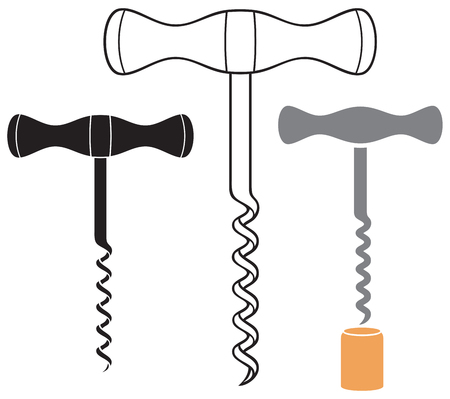 corkscrew (wine opener) vector illustrationのイラスト素材