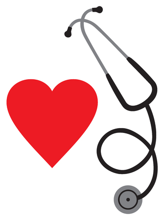 Doctor`s stethoscope and heart vector iconのイラスト素材
