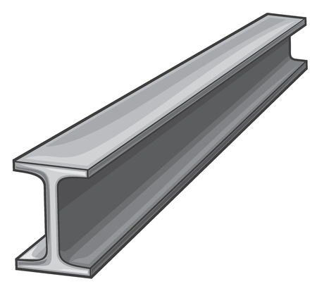 metal (rolled) rail piece for construction worksのイラスト素材