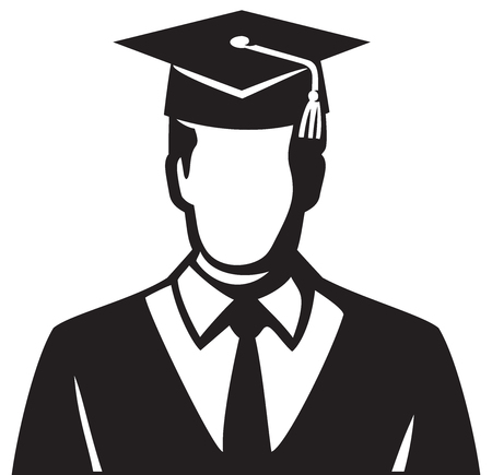 Man (student) graduate vector illustrationのイラスト素材