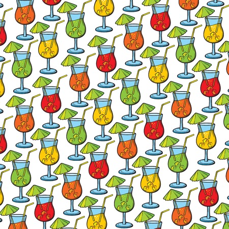 A background pattern with cocktail glassesのイラスト素材