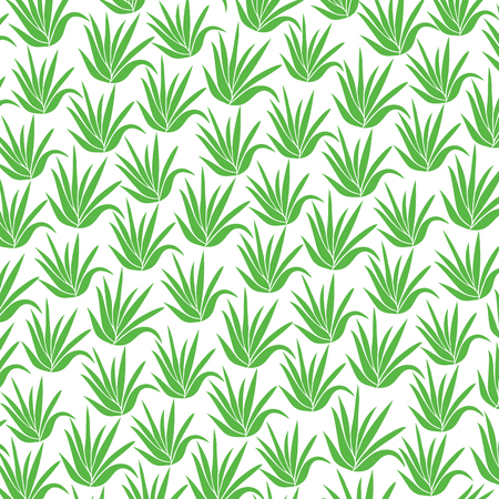 A background pattern with aloe plant iconsのイラスト素材