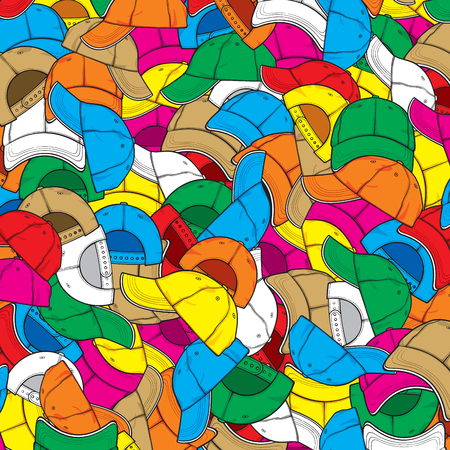 Vector background pattern with baseball cap.のイラスト素材