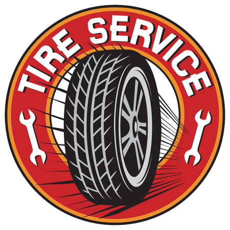 Tire service label.のイラスト素材