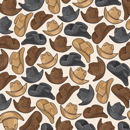 Background pattern with cowboy hats.のイラスト素材