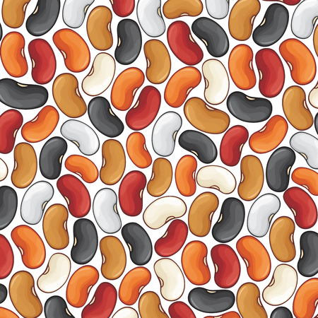 background pattern with beans Vector illustration.