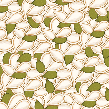 background pattern with pumpkin seedsのイラスト素材