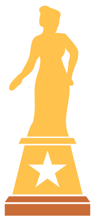movie or cinema  award vector illustration (lady statue trophy)のイラスト素材