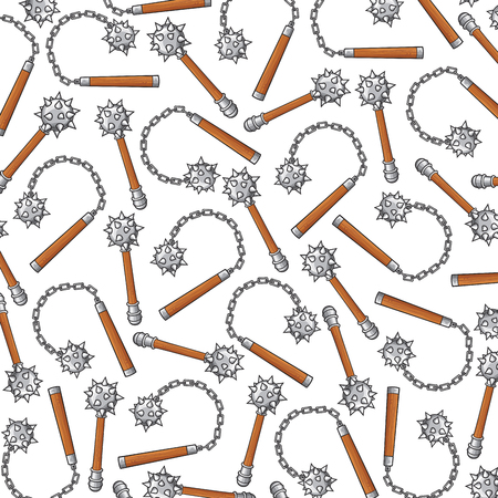 background pattern with medieval maceのイラスト素材