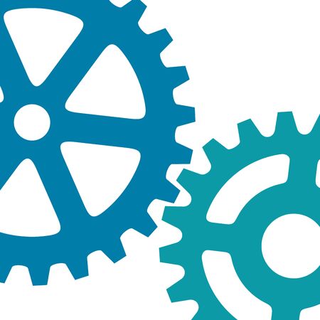 growing gears vector illustration (cogs in process)のイラスト素材