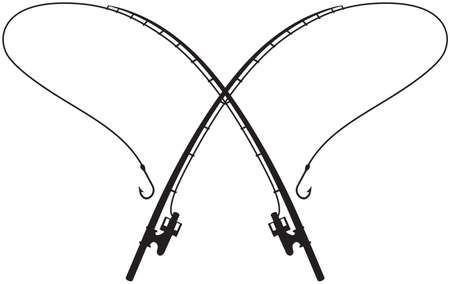 Fishing Rods crossedのイラスト素材