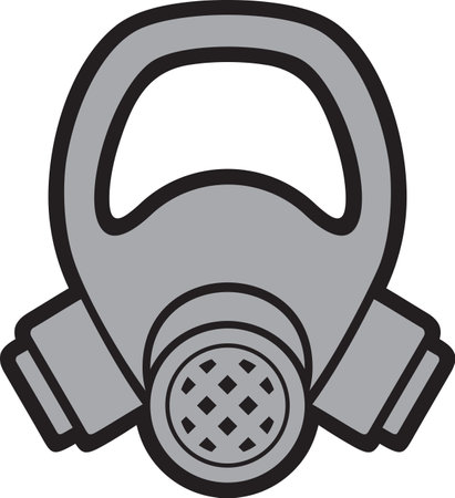 Gas mask grey vector iconのイラスト素材