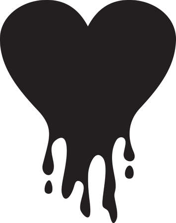Melting heart and drops iconのイラスト素材