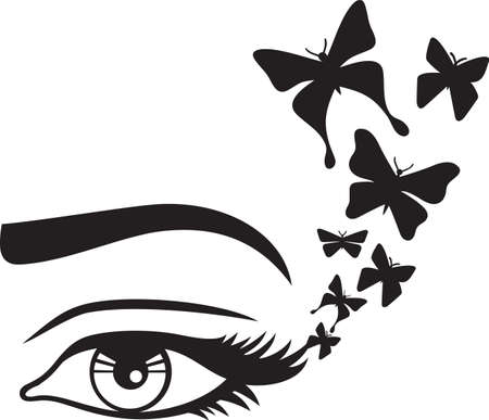 Woman eye and butterfly vectorのイラスト素材