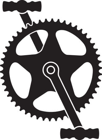 Bicycle pedal black and white vectorのイラスト素材