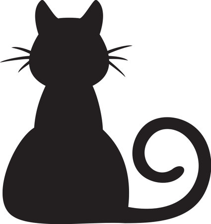 illustration of a black cat vector iconのイラスト素材