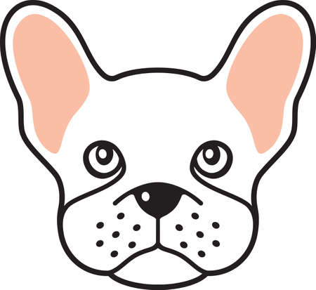 French bulldog color vector illustrationのイラスト素材