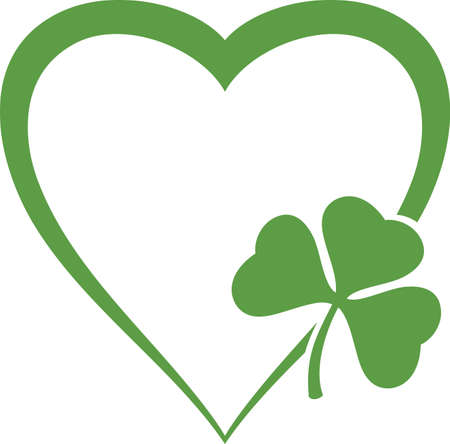 Clover heart. Shamrock icon. St Patrick's Day design.のイラスト素材