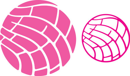 Concha Pan Color Vector Illustrationのイラスト素材