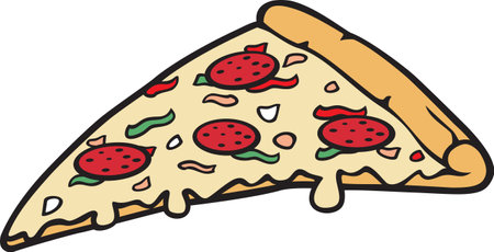 Pizza slice color. Vector illustration.のイラスト素材