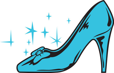 Crystal Cinderella Slipper Vector Illustrationのイラスト素材