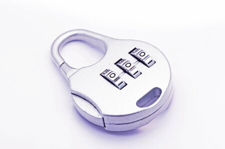 a key open by code isolated on whiteの写真素材