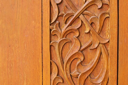 oriental artwork of carve on the woodの写真素材