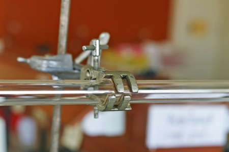 metal clamp and the grass tube in the laboratoryの写真素材