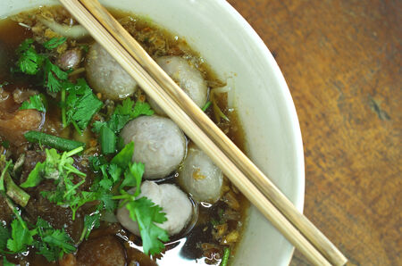 upper view of the noodle in the bowl