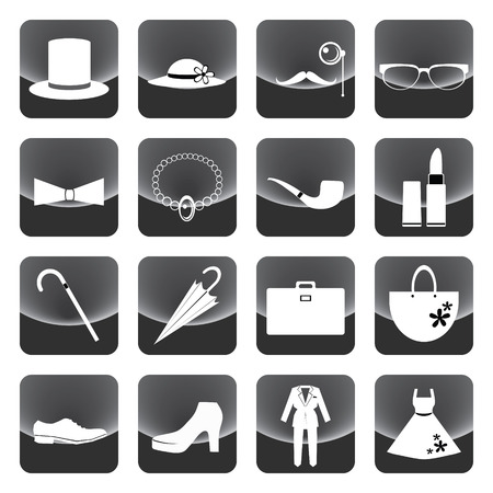 lady and gentleman costume button vectorのイラスト素材