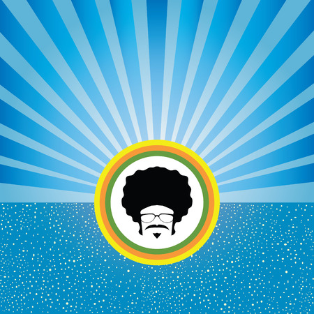 afro man with retro concept vectorのイラスト素材