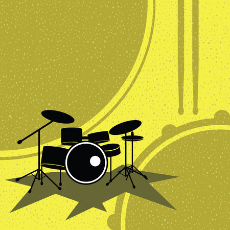 drum set on the retro style のイラスト素材