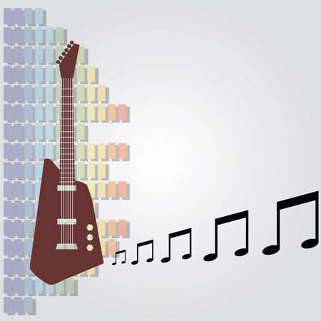 electric guitar and equalizer background のイラスト素材