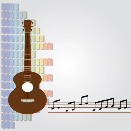 classical guitar and equalizer background vectorのイラスト素材
