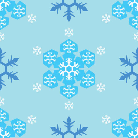 seamless of blue tone snowflake background のイラスト素材