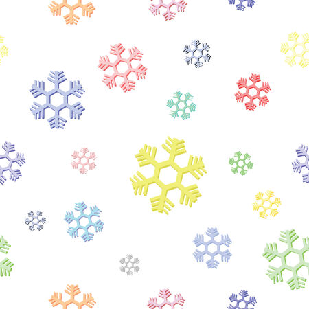 seamless background of colorful snowflake のイラスト素材