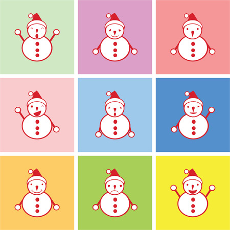 snowman graphic with happy, sad and boring emotions vectorのイラスト素材