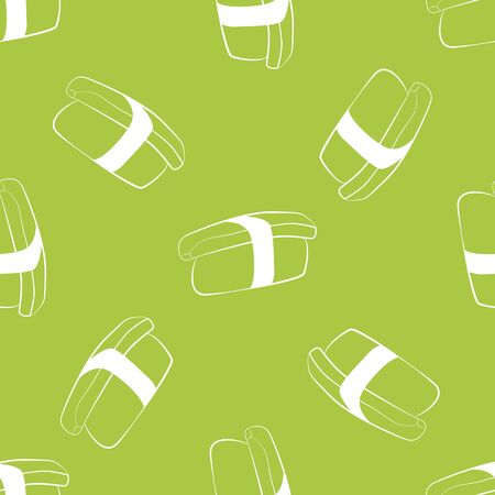 Vector seamless pattern with avocado nigiri sushi. Beautiful food design elements.のイラスト素材