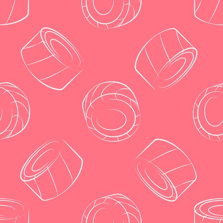 Vector seamless pattern with rolls, sushi. Beautiful food design elements.のイラスト素材