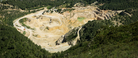 Quarry of sand and stone