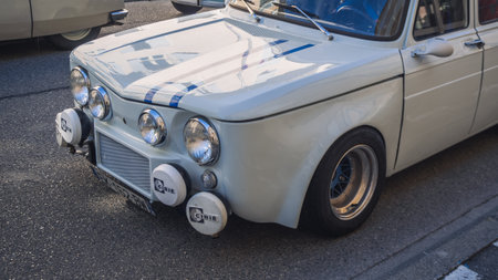 Loriol sur Drome, France - 17 September, 2022: Vintage gray Renault R8 Gordni (Renault Sport) racing...