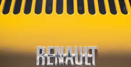 Loriol sur Drome, France - 17 September, 2022: Vintage yellow Renault 8 S (1968-1971) on the street....